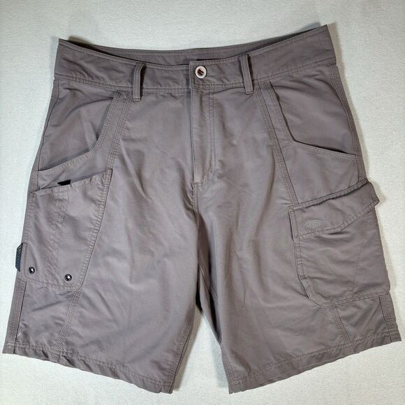 AFTCO Stealth Shorts Sz 34 Gray Cargo Performance Fishing Mens Outdoor Dad Short - Picture 6 of 11